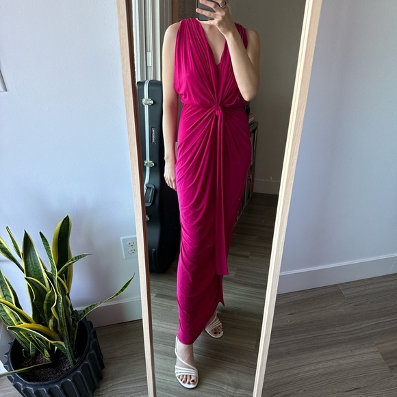 MISA Los Angeles Pink Xenia Knotted Maxi Dress Small - Picture 3 of 8